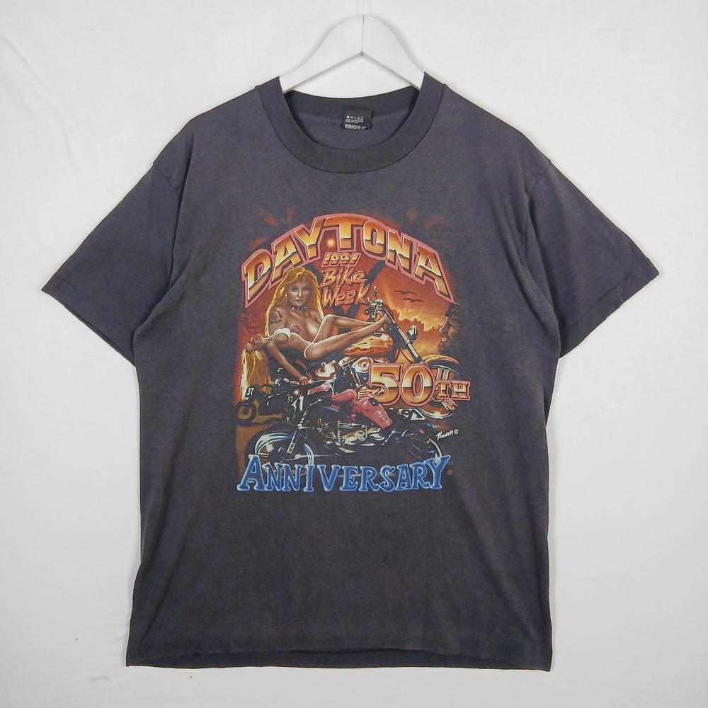 Vintage 1991 Daytona Bike Week 50th Anniversary T Shirt Screen Stars USA